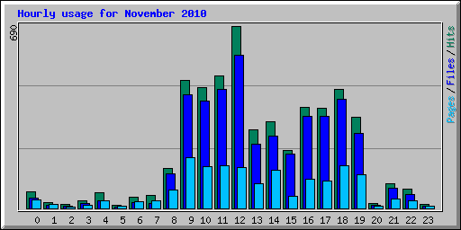 Hourly usage for November 2010