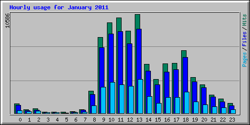 Hourly usage for January 2011
