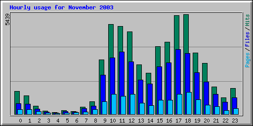 Hourly usage for November 2003