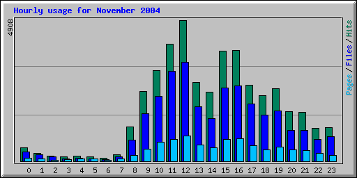 Hourly usage for November 2004