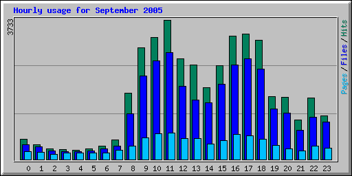 Hourly usage for September 2005