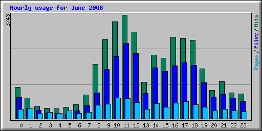 Hourly usage for June 2006