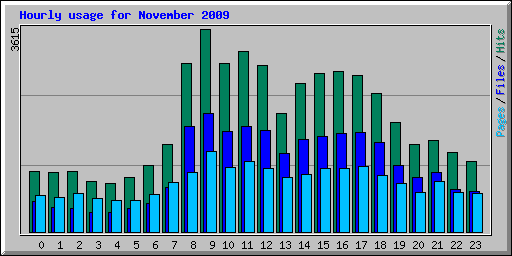 Hourly usage for November 2009