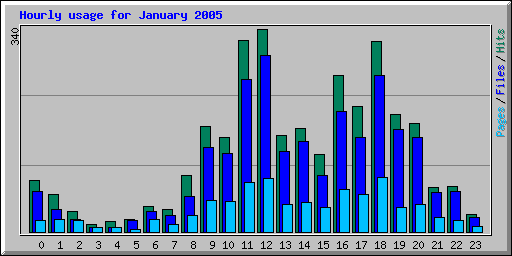 Hourly usage for January 2005