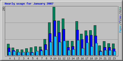 Hourly usage for January 2007