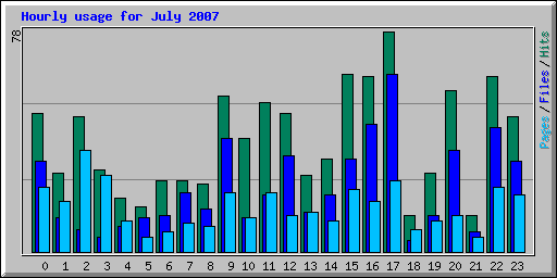 Hourly usage for July 2007