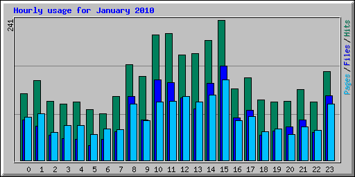 Hourly usage for January 2010