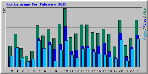 Hourly usage for February 2010