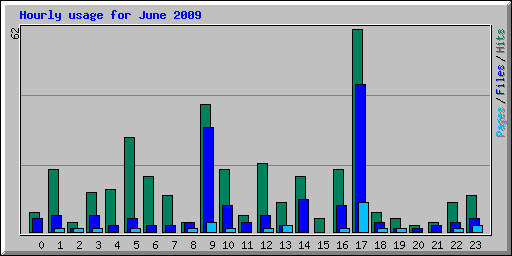 Hourly usage for June 2009