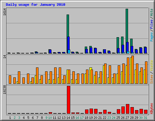 Daily usage for January 2010