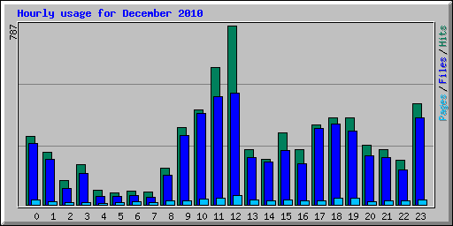 Hourly usage for December 2010