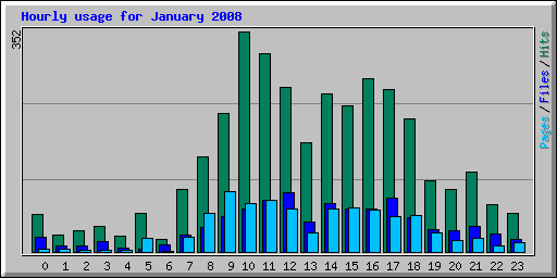Hourly usage for January 2008