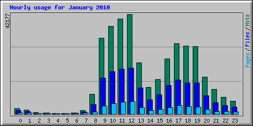 Hourly usage for January 2010