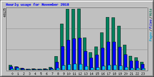 Hourly usage for November 2010