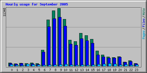 Hourly usage for September 2005