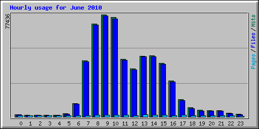 Hourly usage for June 2010