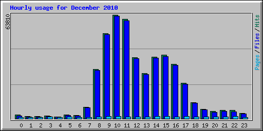 Hourly usage for December 2010