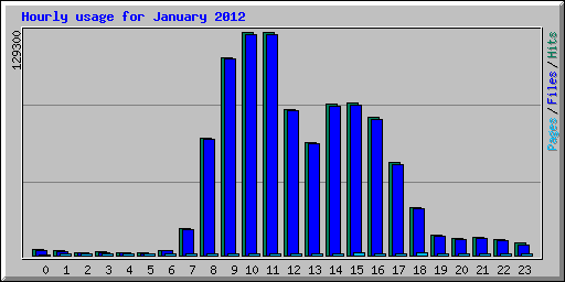 Hourly usage for January 2012
