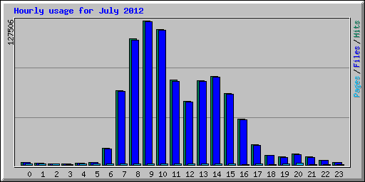 Hourly usage for July 2012