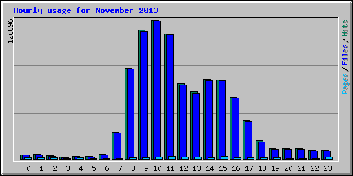 Hourly usage for November 2013