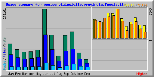 Usage summary for www.serviziocivile.provincia.foggia.it