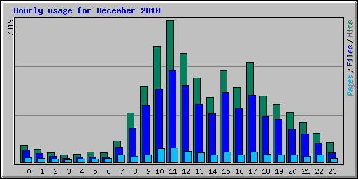 Hourly usage for December 2010