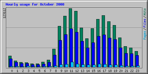 Hourly usage for October 2008
