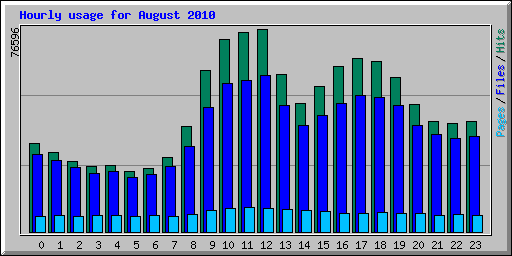 Hourly usage for August 2010