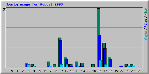 Hourly usage for August 2008