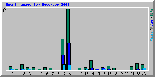 Hourly usage for November 2008