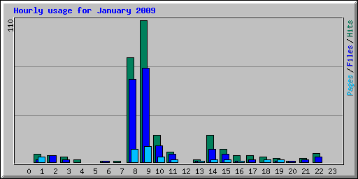 Hourly usage for January 2009