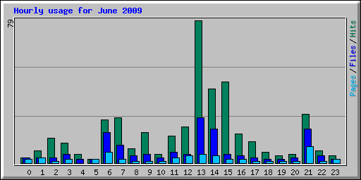 Hourly usage for June 2009