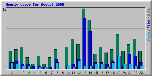 Hourly usage for August 2009