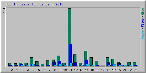 Hourly usage for January 2010