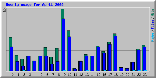Hourly usage for April 2009
