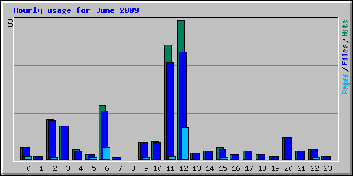 Hourly usage for June 2009