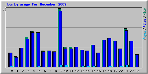 Hourly usage for December 2009