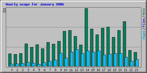 Hourly usage for January 2006