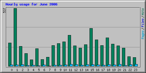 Hourly usage for June 2006