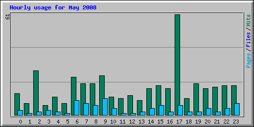 Hourly usage for May 2008