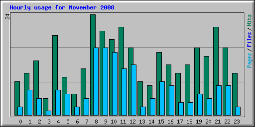 Hourly usage for November 2008