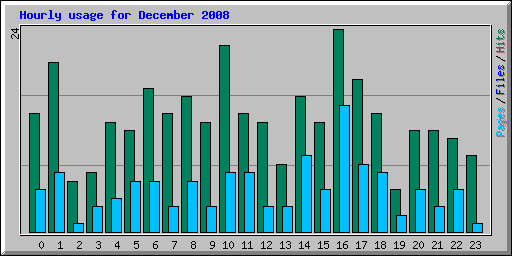 Hourly usage for December 2008